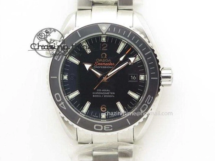 0407 Trendy Planet Ocean 43.5mm SS VSF 1:1 Best Edition Black Ceramic Bezel and Dial on SS Bracelet A8900 Super Clone 7973